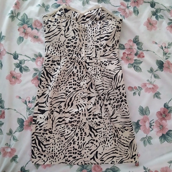 H&M Animal Print Strapless Cocktail Dress - Picture 2 of 4